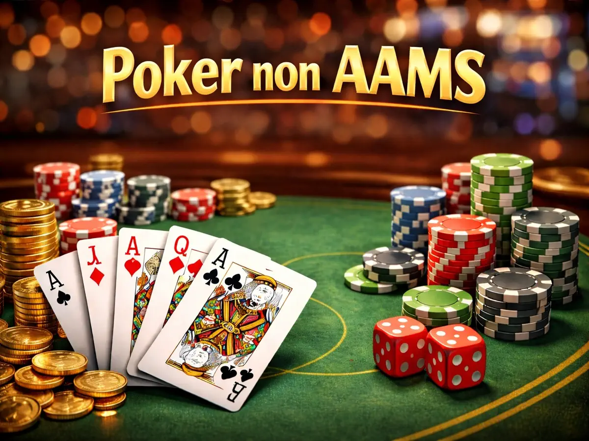 Poker non AAMS: carte, chips e fiches su un tavolo verde